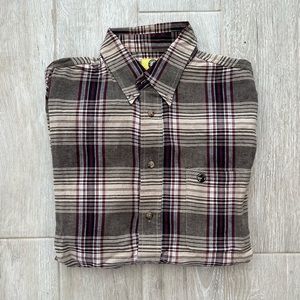 Vintage Duck Head Plaid Long-Sleeve Button-Down Shirt